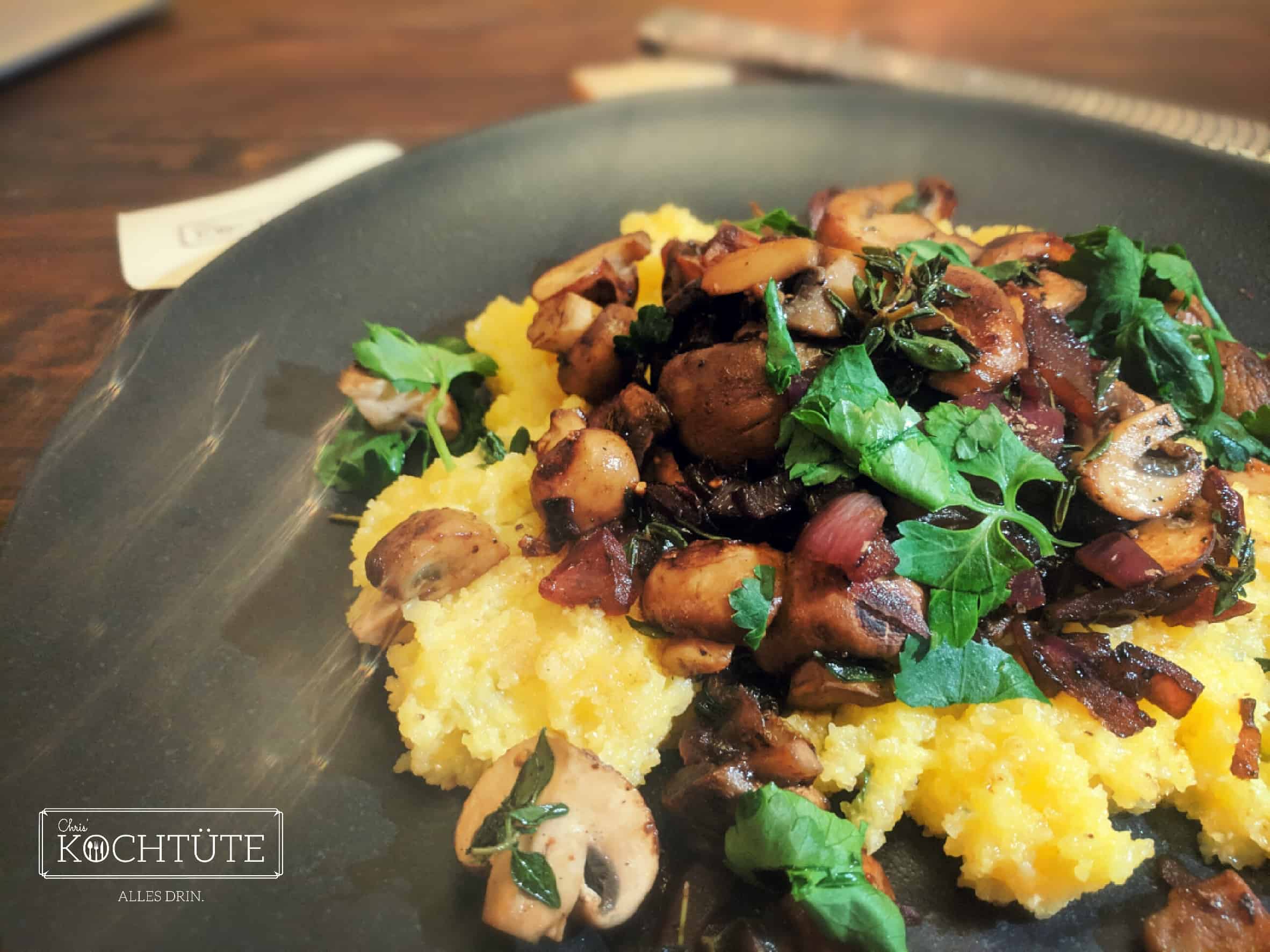 Cremige Polenta mit Balsamico-Champignons und Steinpilzen | Chris ...