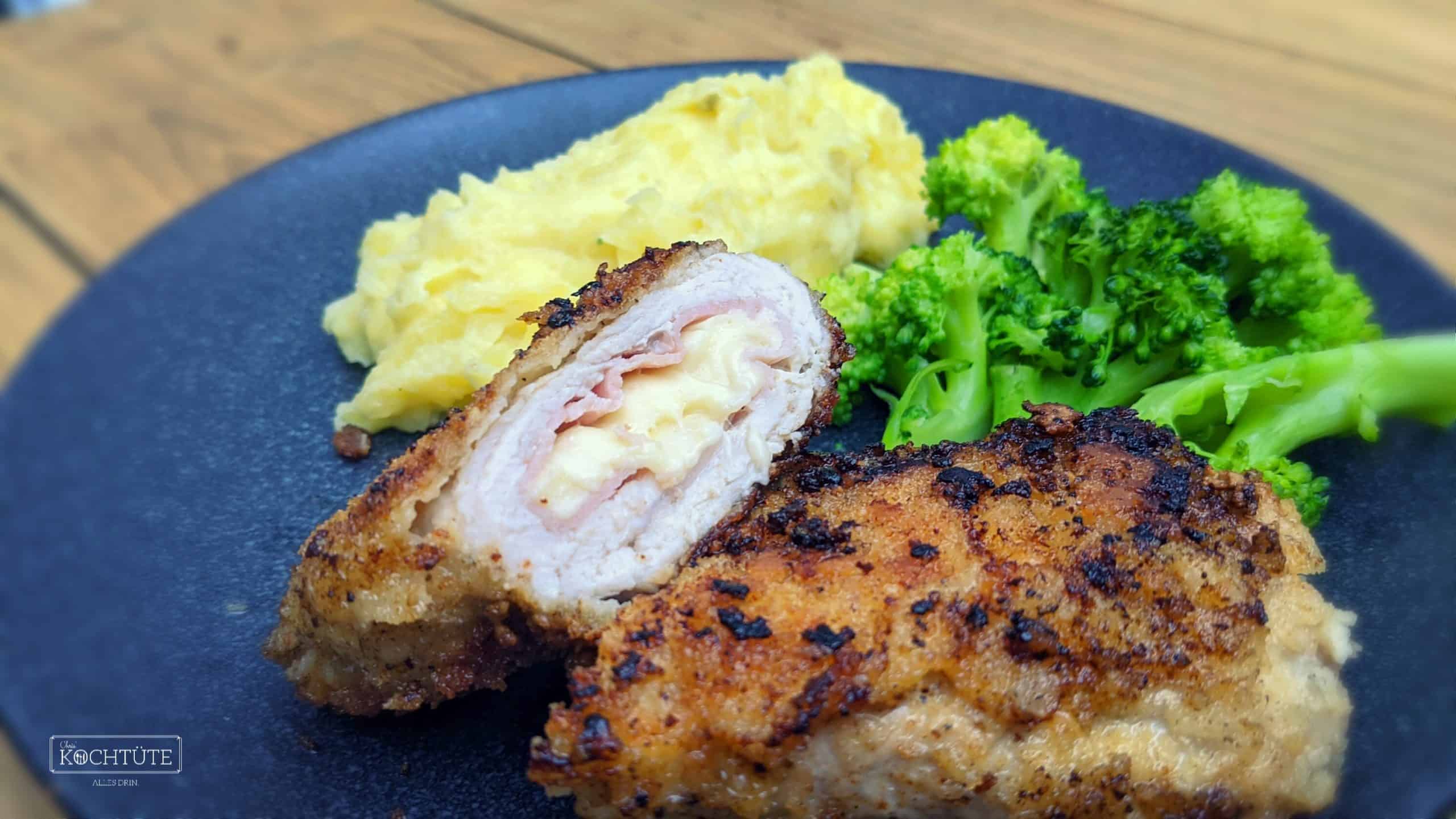 Knusprig paniertes Cordon Bleu mit Kartoffelpüree und Brokkoli | Chris ...